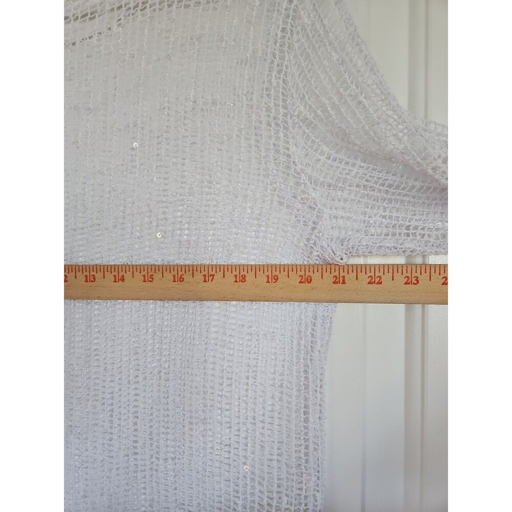 Drapers & Damons‎ White Sequined Open Weave Cover-Up - Picture 6 of 6